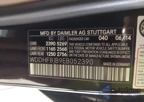 2014 Mercedes-Benz E 350 4Matic from USA, damaged, VIN WDDHF8JB9EB052390